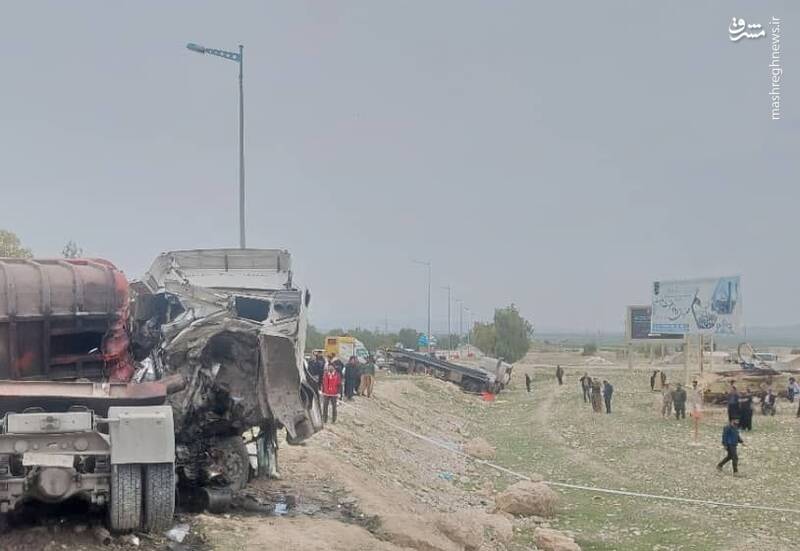 تصادف مرگبار ۶ خودرو در ایلام +عکس