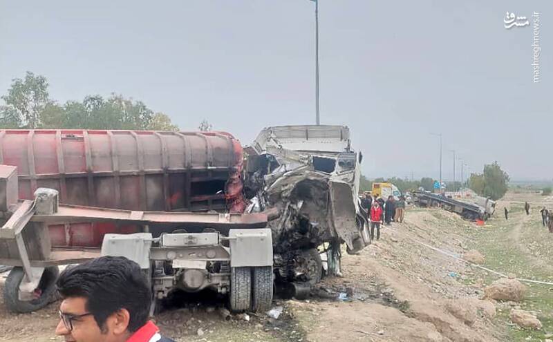 تصادف مرگبار ۶ خودرو در ایلام +عکس