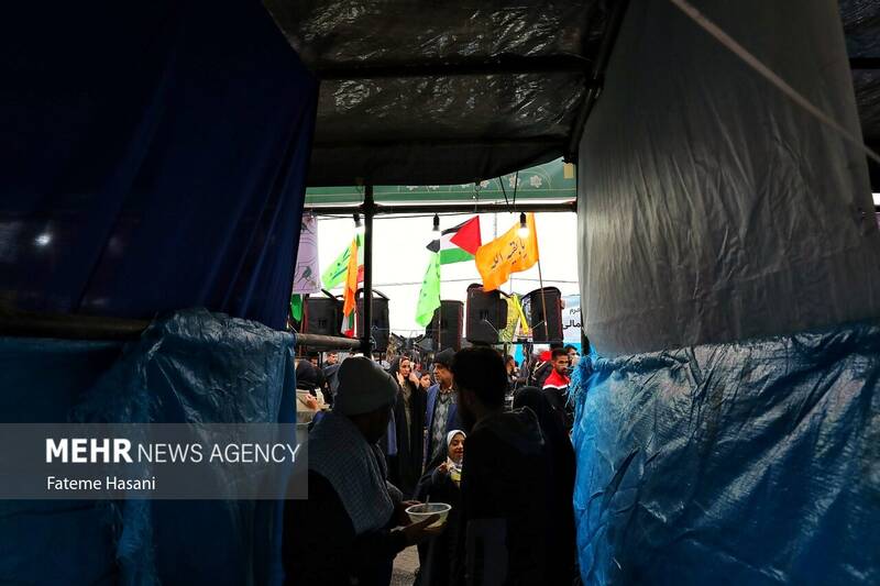 پیاده روی زائران نیمه شعبان در بلوار پیامبر اعظم