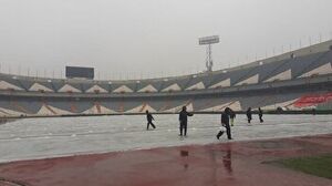 بارش برف در استادیوم آزادی