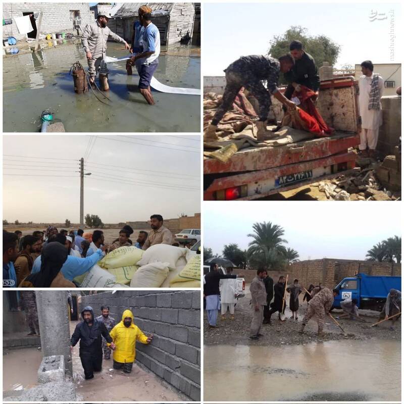 کمک‌رسانی سپاه به مناطق سیل‌زدۀ سیستان و بلوچستان