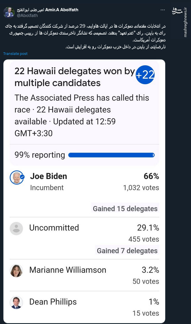 افزایش نارضایتی از بایدن در داخل حزب دموکرات