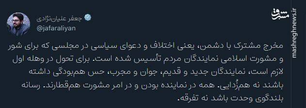 همه در نماینده بودن و در امر مشورت همقطارند