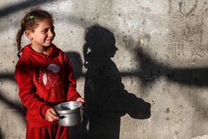 صف دریافت غذا در غزه