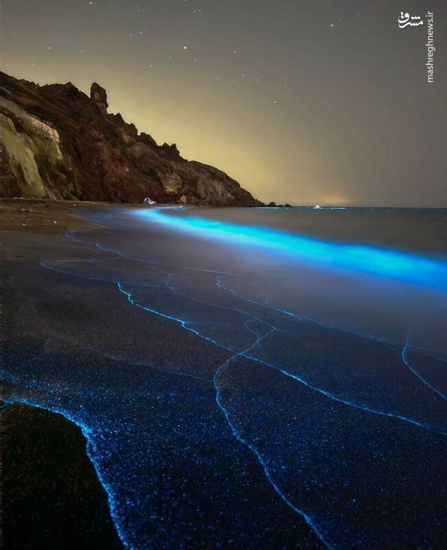 تصویری چشم نواز از ساحل دره سفید در جزیره هرمز