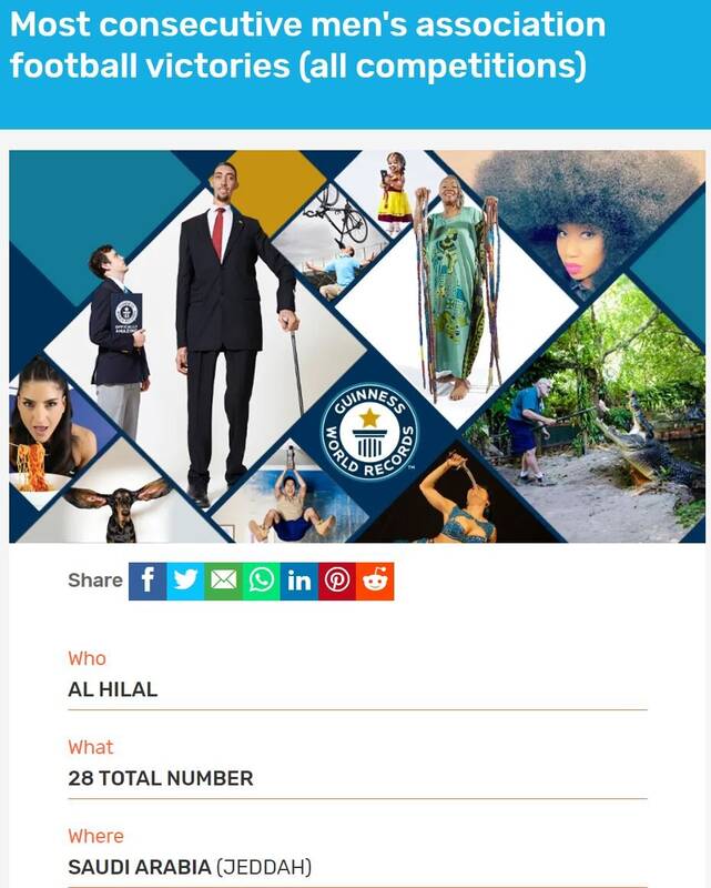 تیم فوتبال الهلال به طور رسمی وارد کتاب گینس شد 3