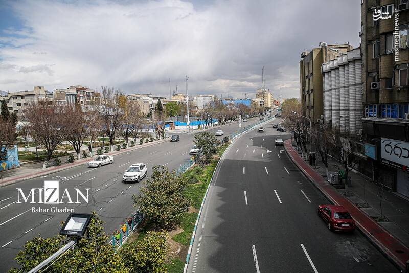 عکس/ خیابانهای خلوت تهران در اولین روز بهار