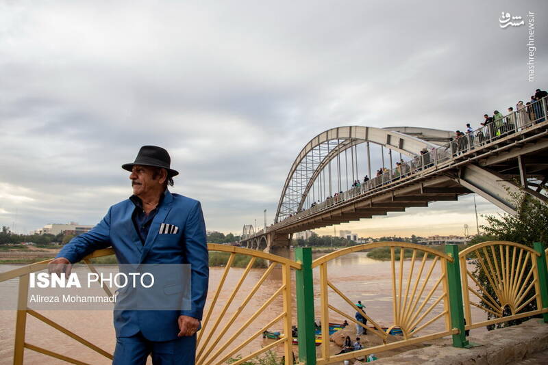 عکس/ مسافران نوروزی در پل سفید اهواز