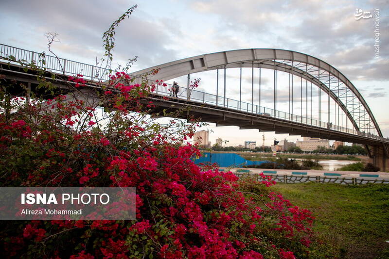 عکس/ مسافران نوروزی در پل سفید اهواز