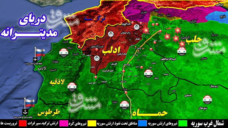 جزئیات حمله هماهنگ صهیونیستها و القاعده به غرب و شرق حلب / دفع حملات تروریستها پس از چند ساعت درگیری سنگین + نقشه میدانی