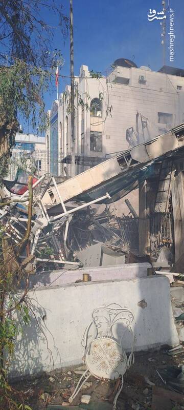 حمله هوایی صهیونیست‌ها به دمشق/ ساختمان جنبی سفارت ایران کاملا تخریب شد