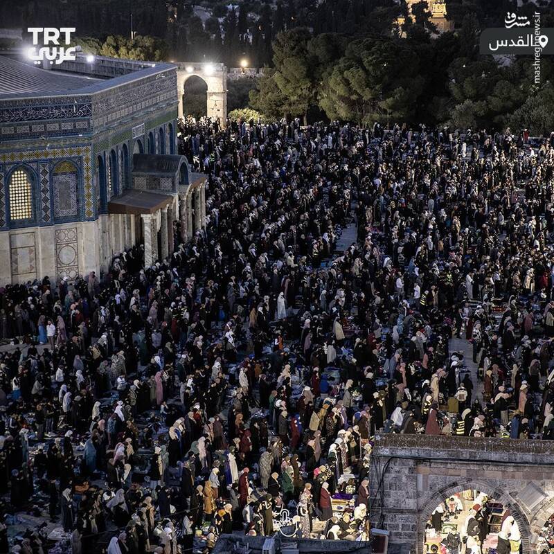 مراسم شب قدر در مسجد الاقصی+ عکس
