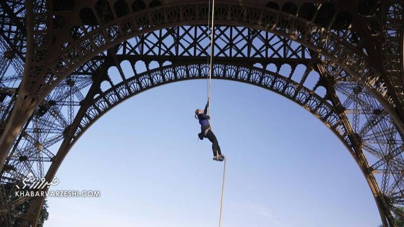 زن فرانسوی رکورد صعود با طناب را شکست +عکس
