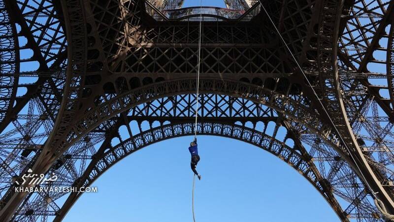 زن فرانسوی رکورد صعود با طناب را شکست +عکس