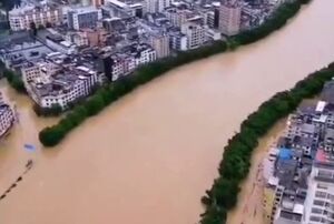 وضعیت معابر اصلی شهر شنژن چین بعد از بارندگی