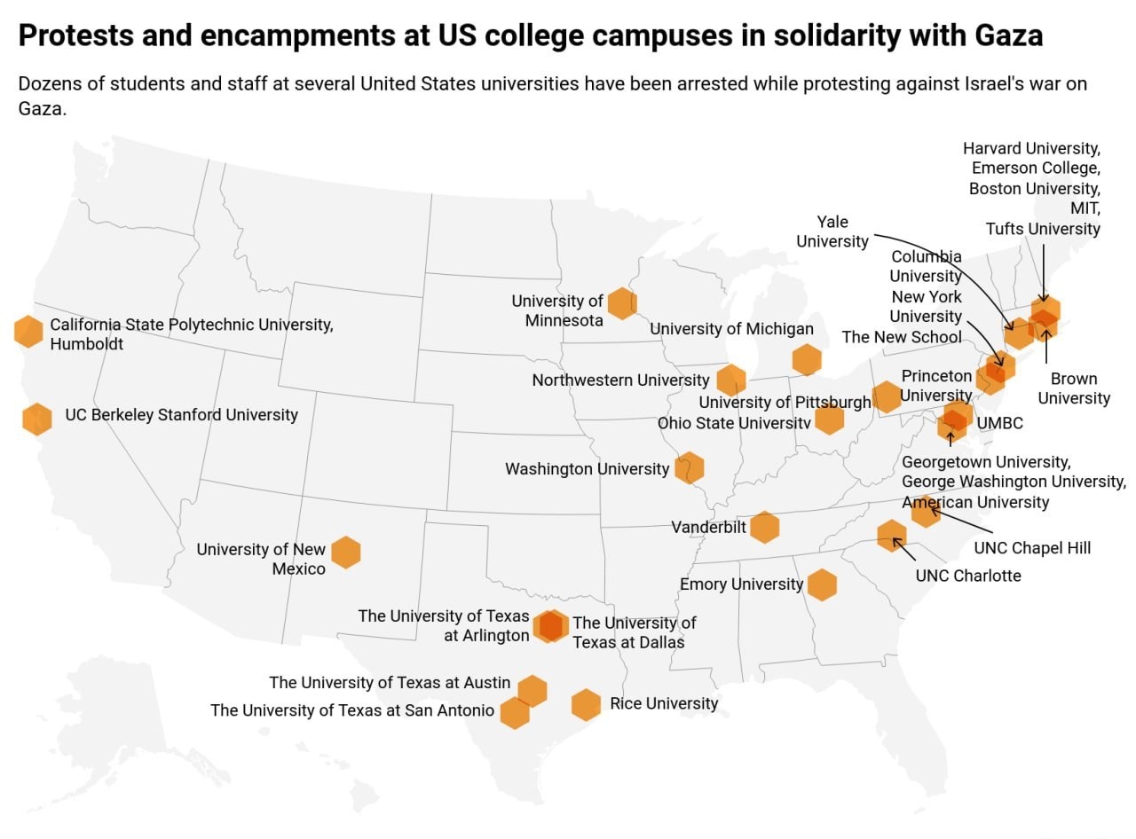 حمایت از غزه در دانشگاههای غربی؛ پلیس دانشجویان را سرکوب میکند