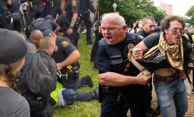 دانشگاههای امریکا به پادگان نظامی تبدیل شد/ حمایت دانشگاههای جهان در حمایت از خیزش دانشجویان آمریکا/ حمایت اساتید آمریکایی از دانشجویان حامی فلسطین +عکس و فیلم