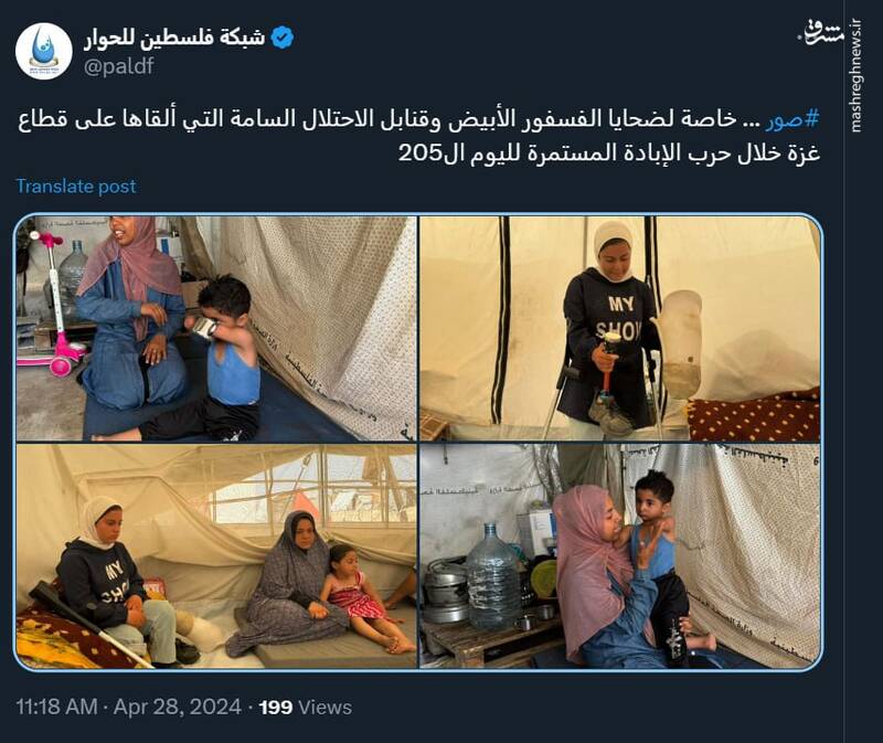 بمبهای فسفر سفید و سمی اشغالگران برای نابودی کودکان غزه!