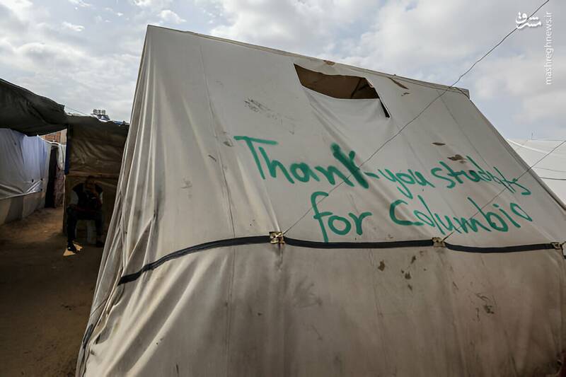 فلسطینیها در رفح از حمایت دانشجویان آمریکایی تشکر کردند!