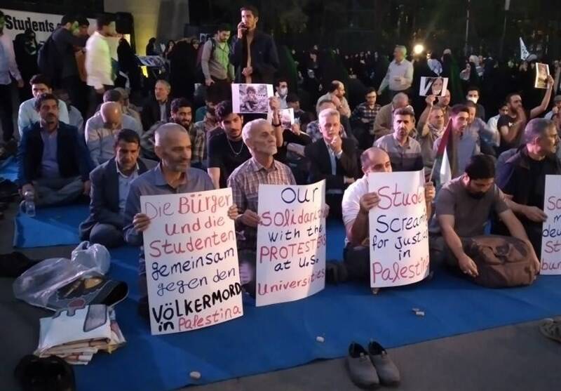 اجتماع همبستگی با دانشجویان آمریکایی حامی فلسطین +عکس