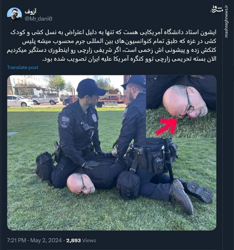 پلیس آمریکا استاد دانشگاه رو هم کتک زد!