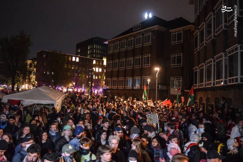 تحصن شبانه دانشجویان دانشگاه آمستردام