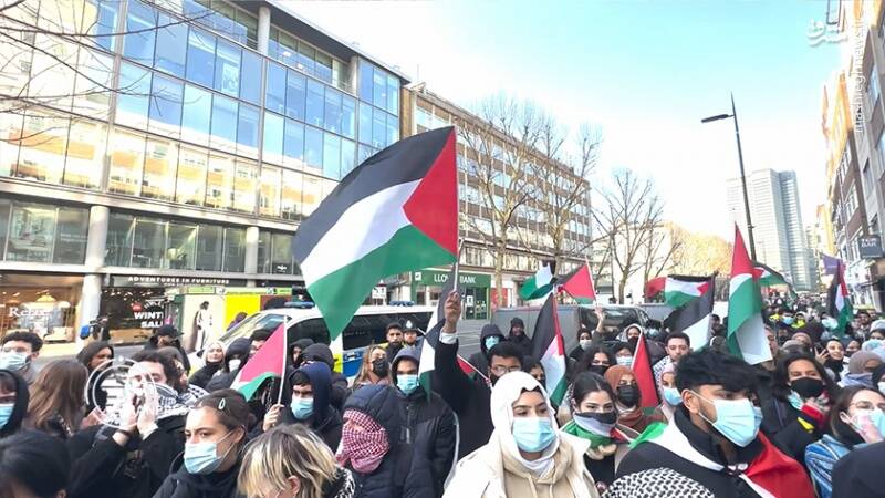 تجمع در برابر دانشگاه «یوسی‌ال» در لندن
در حمایت از مردم مظلوم غزه