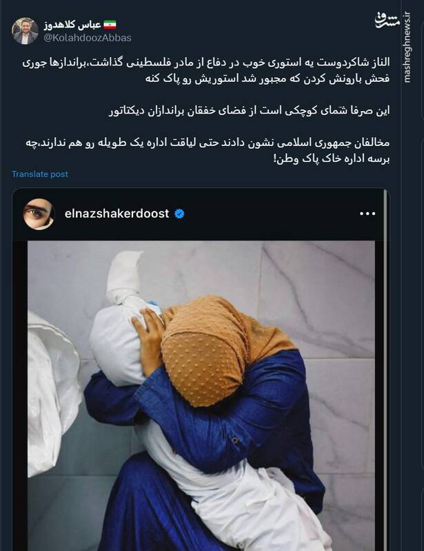 حمله به الناز شاکردوست از سوی براندازان دیکتاتور