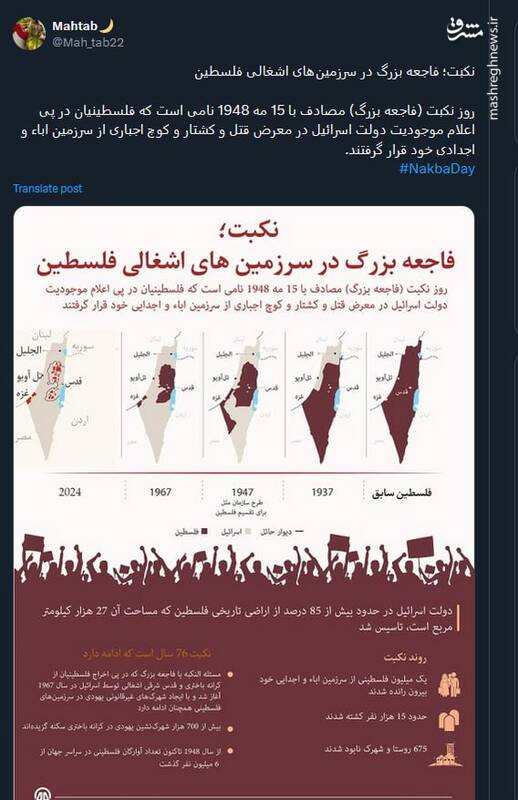 نکبت؛ فاجعه بزرگ در سرزمینهای اشغالی فلسطین