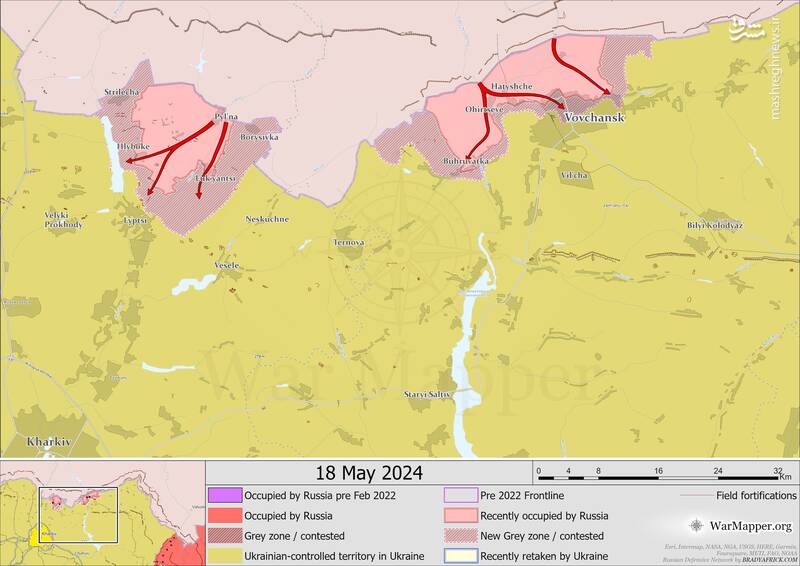 نگاهی به آخرین وضعیت محور جدید درگیری در شمال اوکراین/ پوتین دست بردار تصرف شهر خارکیف نمیشود +نقشه و تصاویر