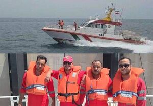 نجات سرنیشنان قایق غیر مجاز در آب‌های جزیره کیش