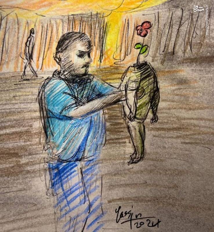 برای طفل بینشانی که در بمباران آوارگان رفح با سرِ بریده در آتش سوخت...