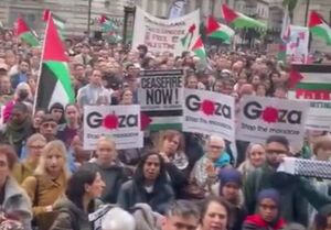 فیلم/ تظاهرات گسترده حامیان فلسطین در لندن