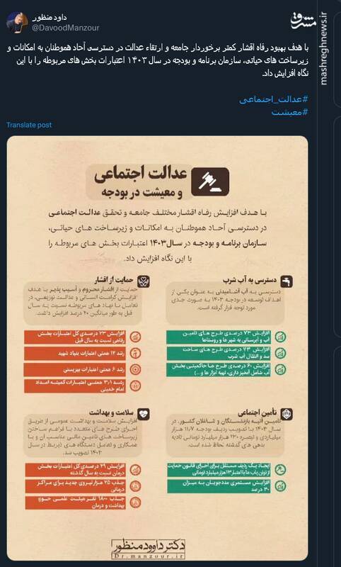 افزایش عدالت اجتماعی و معیشت در بودجه