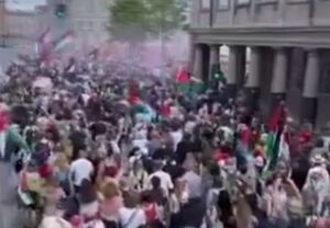 تظاهرات حمایت از فلسطین و غزه در پایتتخت دانمارک