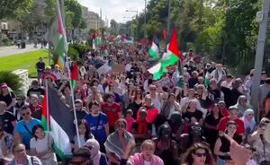 فیلم/ تظاهرات حمایت از فلسطین در شهر نیس فرانسه