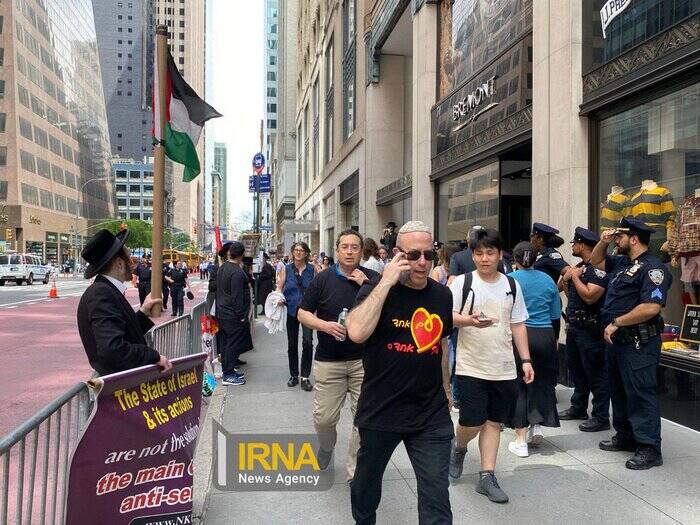 تجمع یهودیان موافق فلسطین و اسرائیل در خیابانهای منهتن نیویورک + فیلم