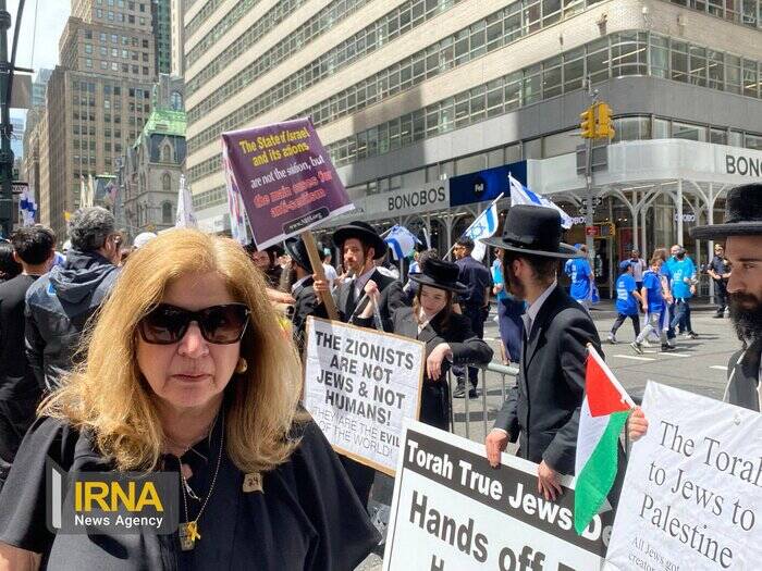 تجمع یهودیان موافق فلسطین و اسرائیل در خیابانهای منهتن نیویورک + فیلم