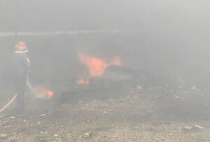 فیلم/ آتش‌سوزی در کالاهای اتوبار جیرفت