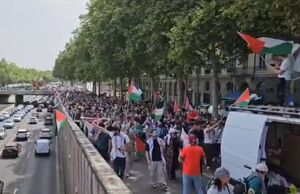 فیلم/ تظاهرات فرانسوی‌ها در محکومیت جنایات رژیم صهیونیستی
