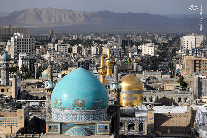 تصاویر هوایی از مراسم دعای عرفه در حرم رضوی 2