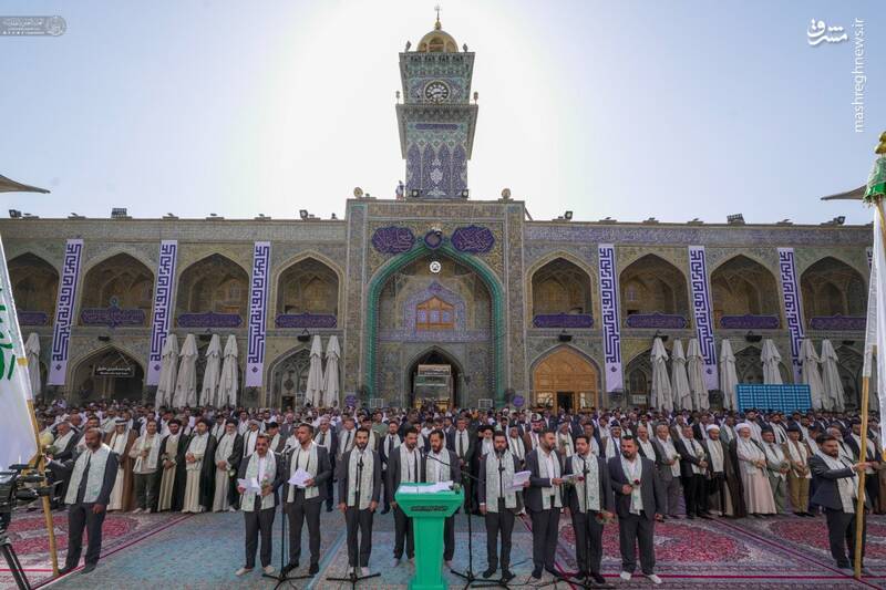 عکس / آیین اهتزاز پرچم غدیر در حرم مطهر علوی 7