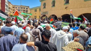 تظاهرات مراکشی‌ها در حمایت از غزه