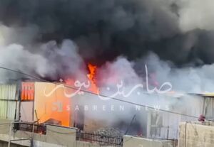 آتش سوزی مهیب در بازار الجنابر بغداد