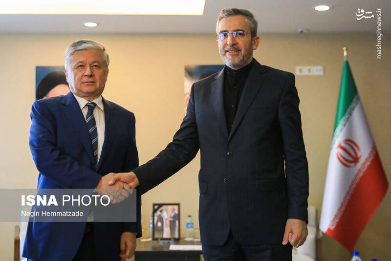 دیدار علی باقری سرپرست وزارت امور خارجه با معاون وزیر ازبکستان در نشست مجمع گفتگوی همکاری آسیا
