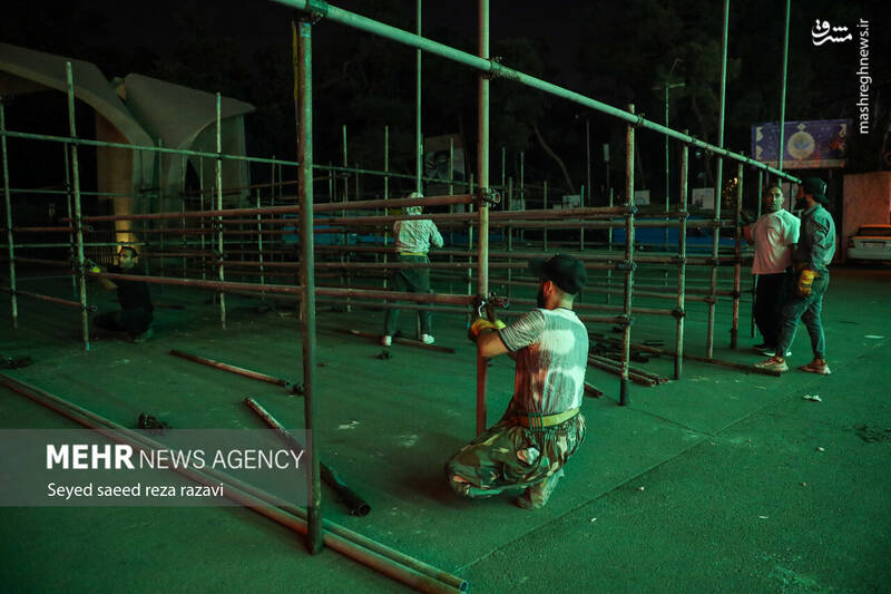 عکس/ آماده سازی غرفههای مهمونی کیلومتری غدیر