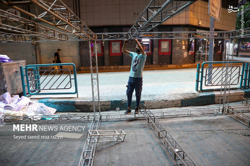 عکس/ آماده سازی غرفههای مهمونی کیلومتری غدیر