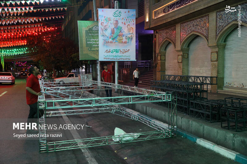 عکس/ آماده سازی غرفههای مهمونی کیلومتری غدیر