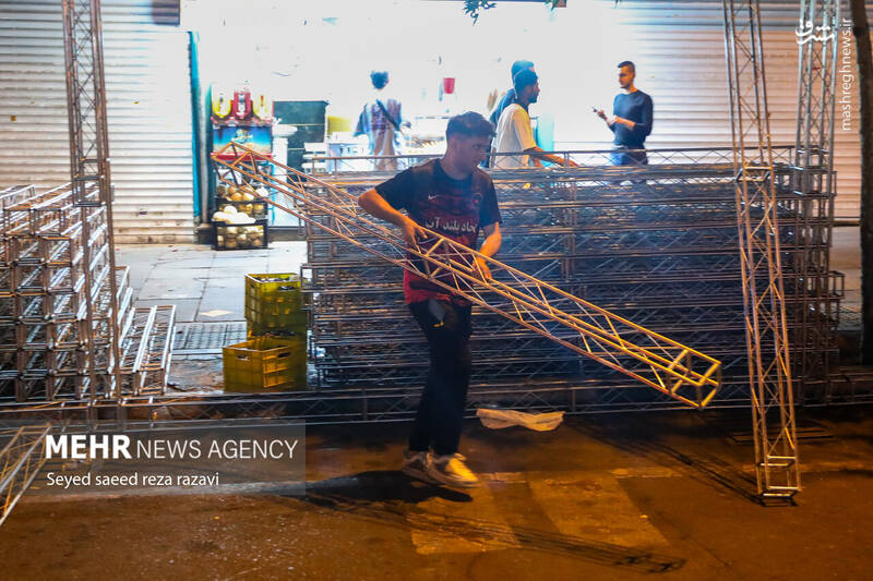 عکس/ آماده سازی غرفههای مهمونی کیلومتری غدیر