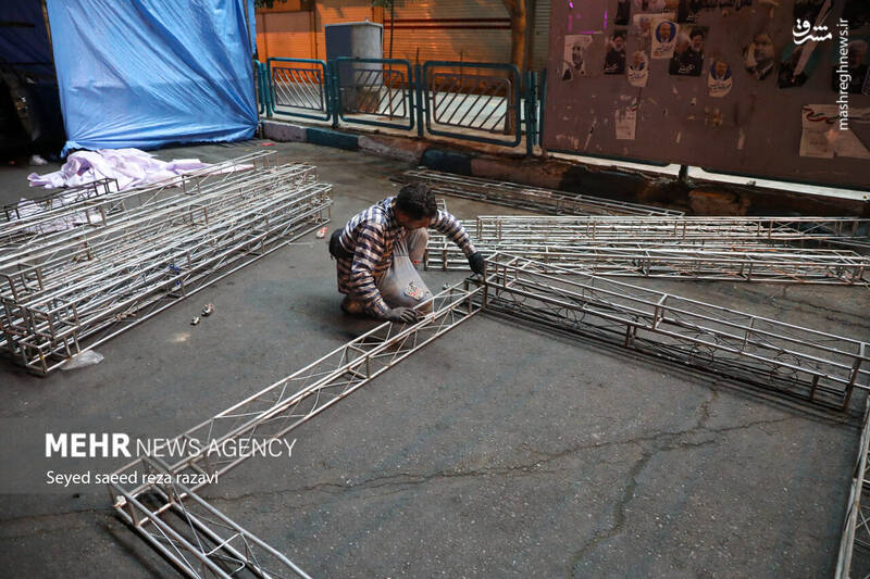 عکس/ آماده سازی غرفههای مهمونی کیلومتری غدیر